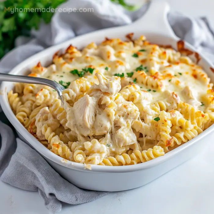 Garlic Parmesan Chicken Pasta Bake