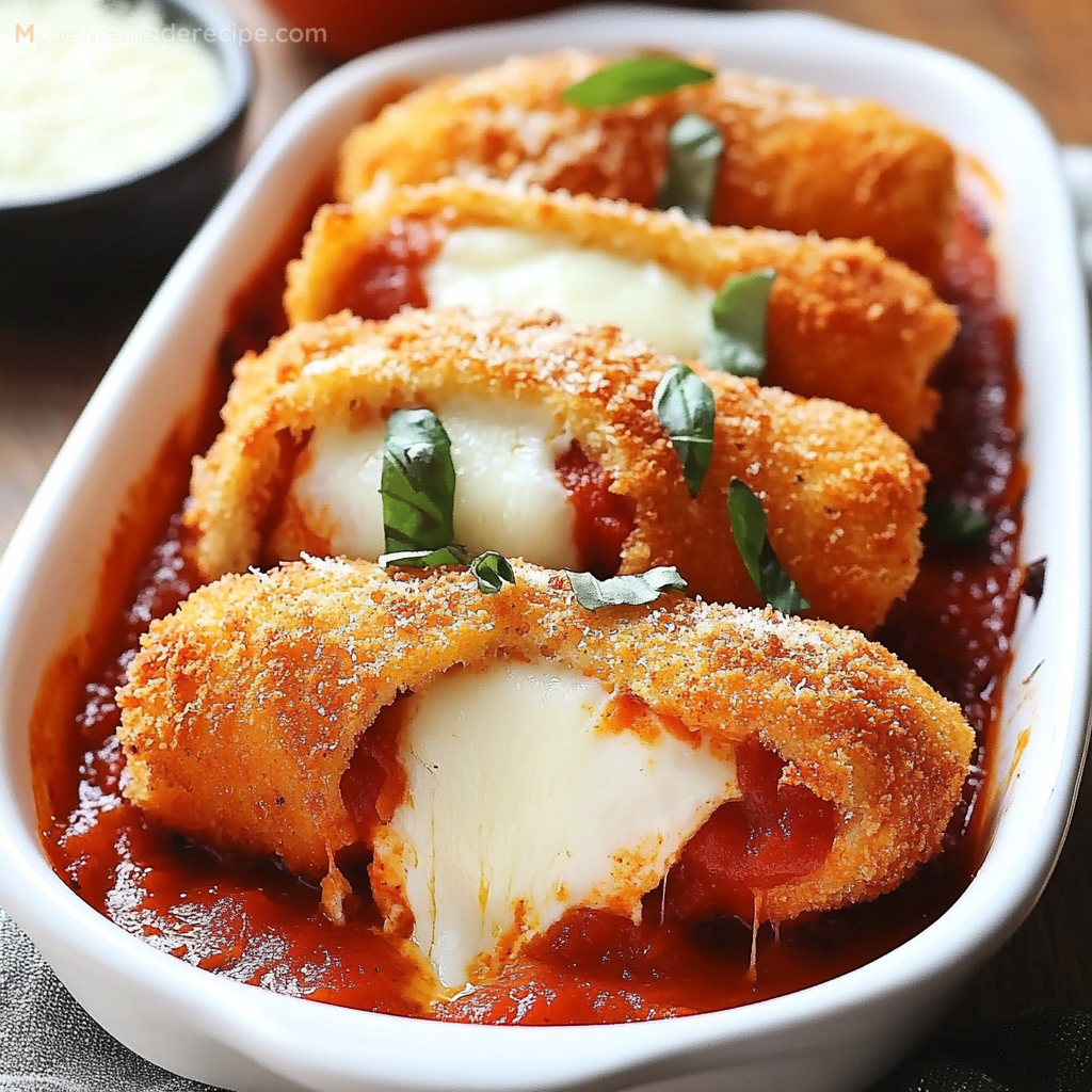 Crispy Chicken Parmesan Rolls