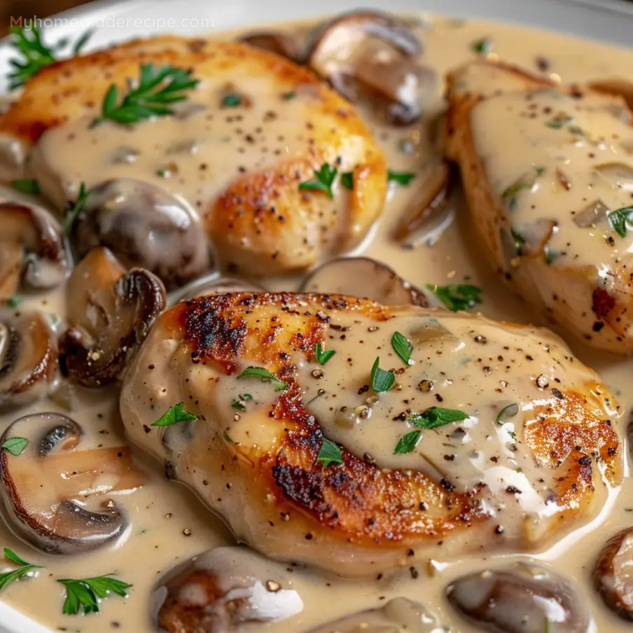 Chicken and Mushrooms in Creamy Sauce