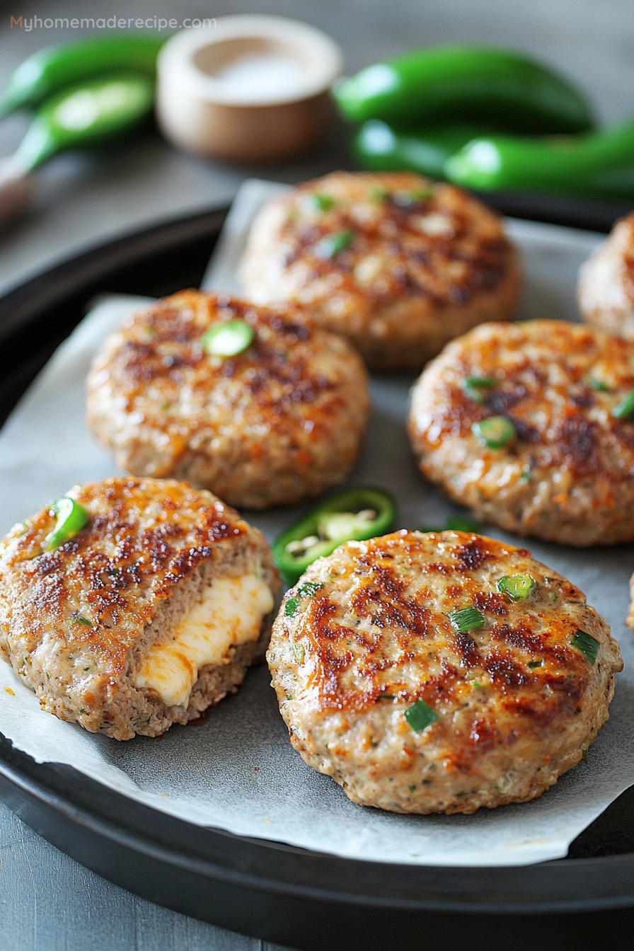 Jalapeño Popper Turkey Burgers