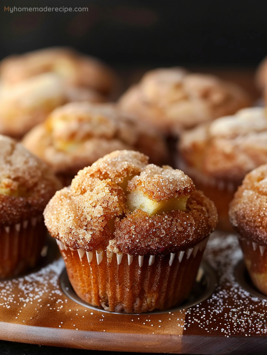 Apple Donut Mini Muffins on a plate