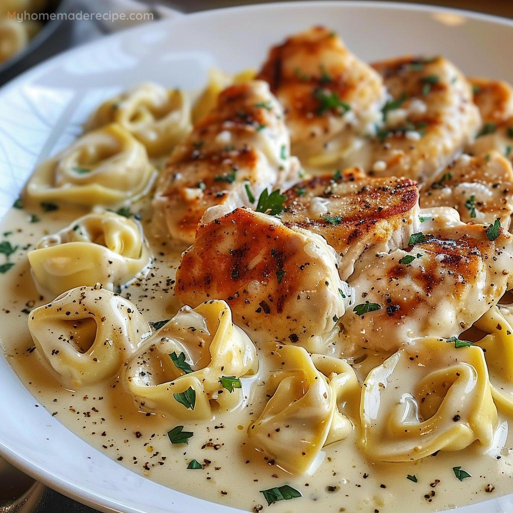 Asiago Tortellini Alfredo with Grilled Chicken