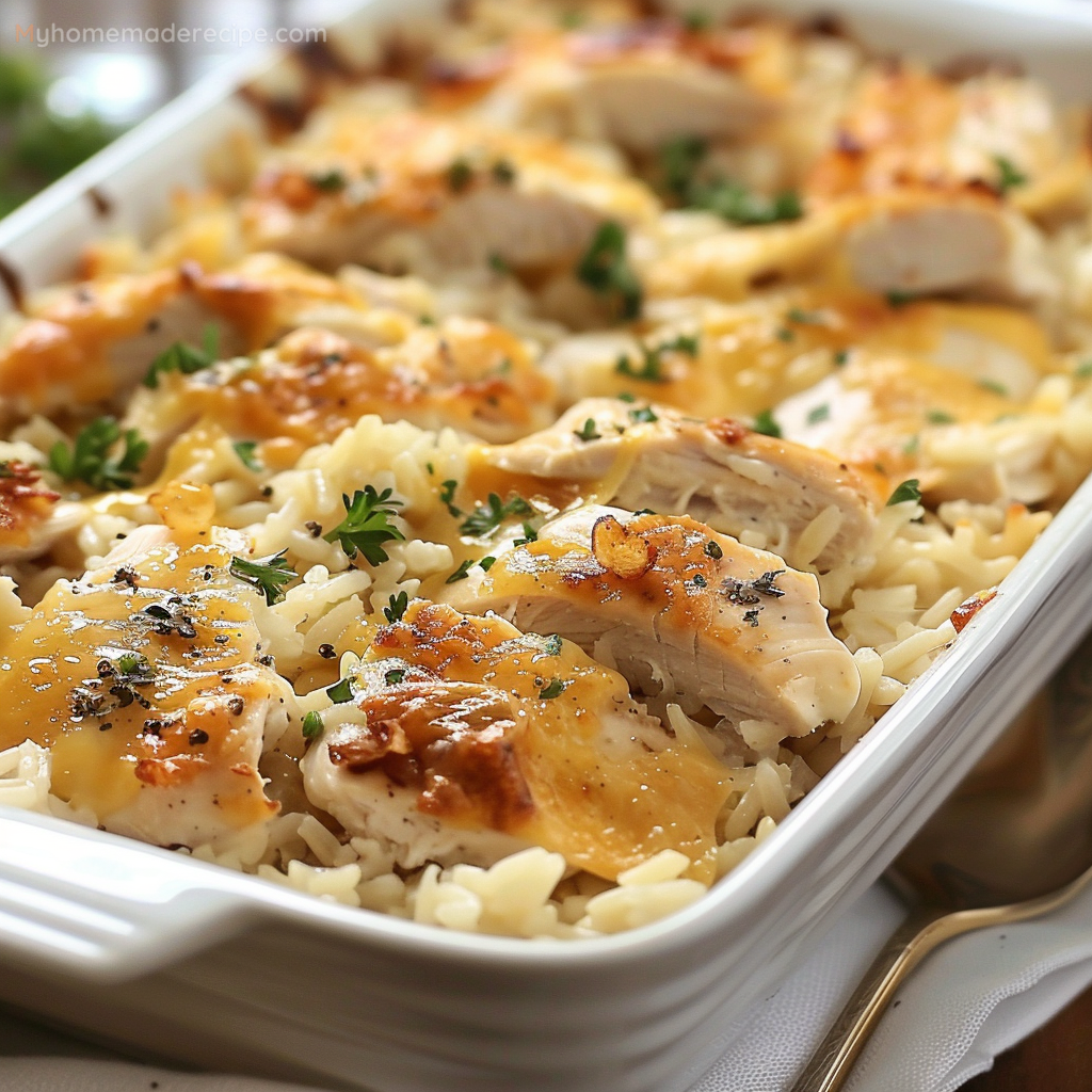 No Peek Chicken Rice Casserole