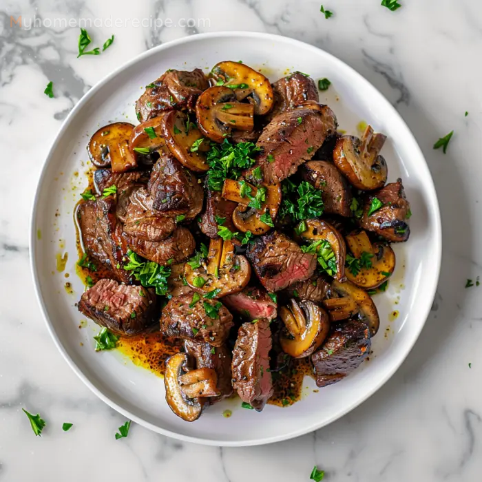 Cajun Butter Steak Bites with Mushrooms