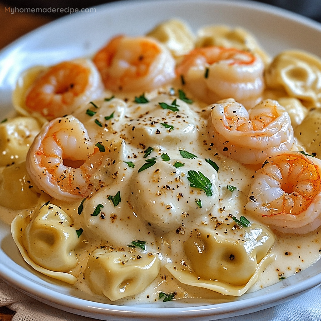 Cheese Tortellini Shrimp Alfredo