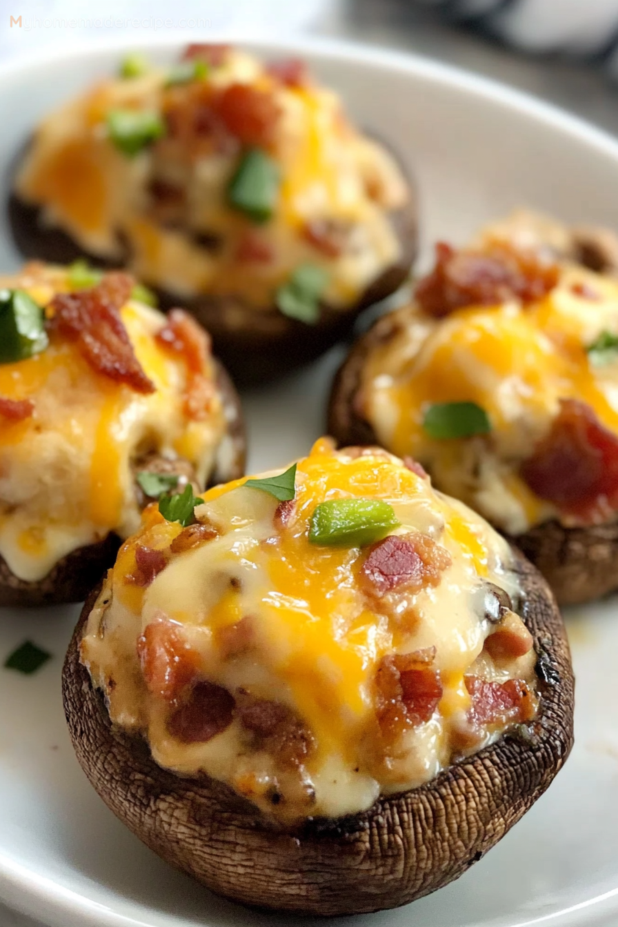 Jalapeno Popper Stuffed Mushrooms