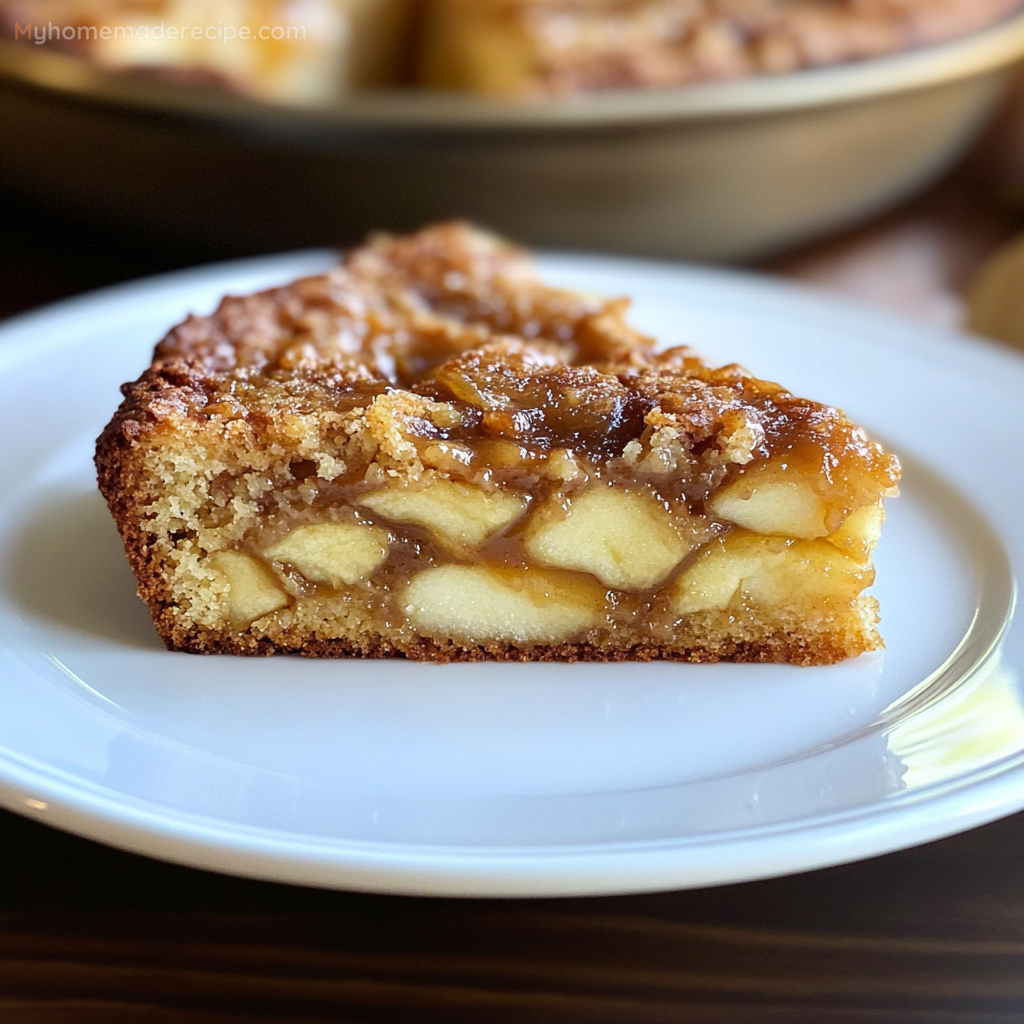 Swedish Apple Cake with Caramel Topping