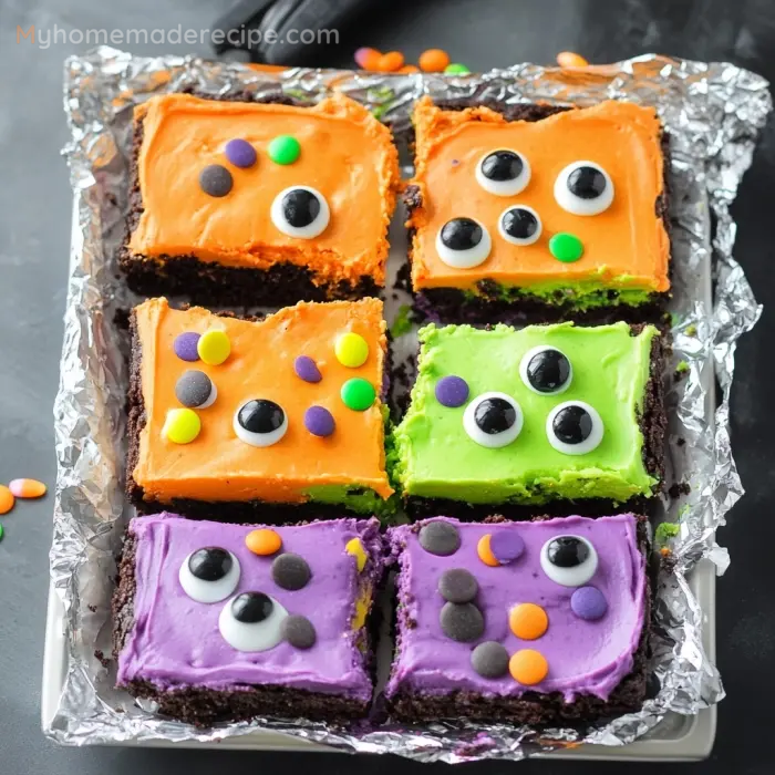 Monster Mash Halloween Cheesecake Bars