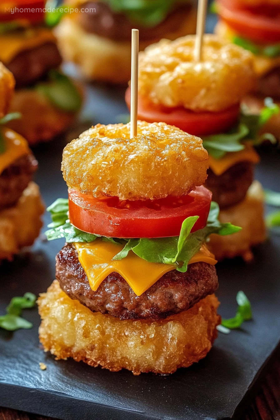 Mini Tater Tot Cheeseburgers