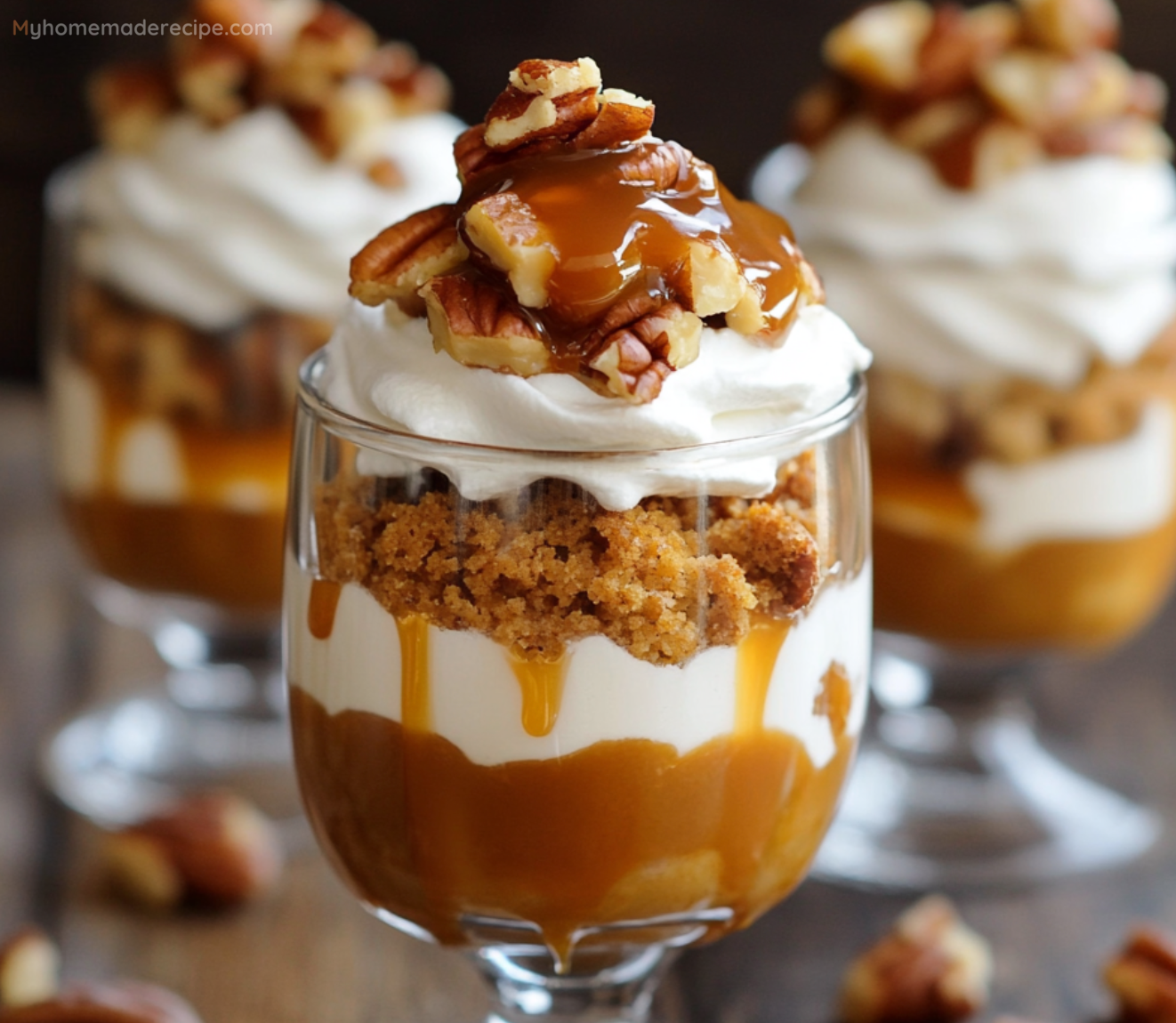 Mini Caramel Pecan Pumpkin Cheesecake Trifles