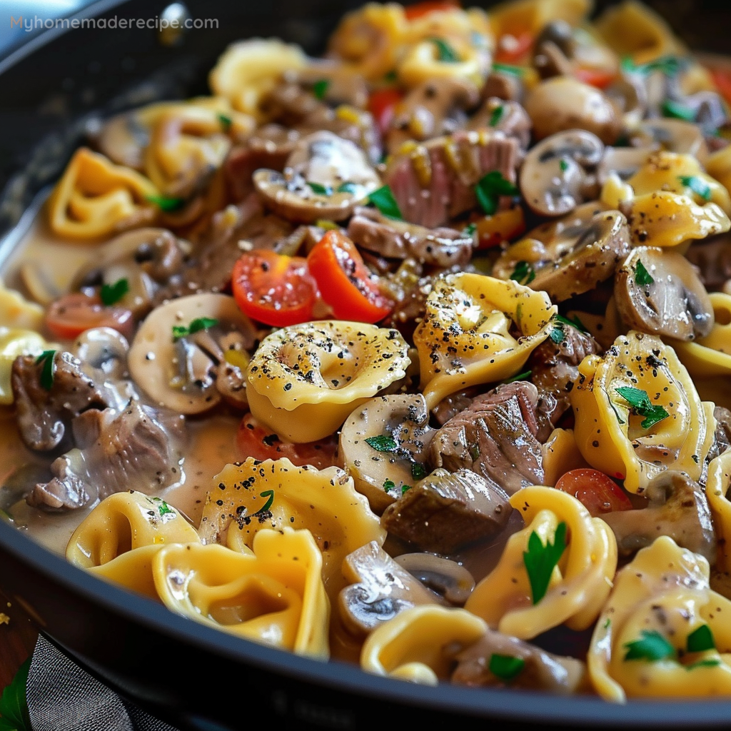 Philly Cheesesteak Tortellini Pasta