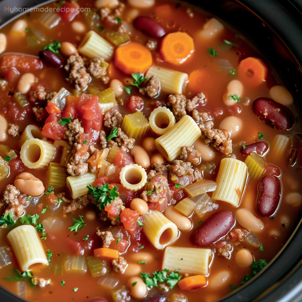 Slow Cooker Pasta e Fagioli Soup