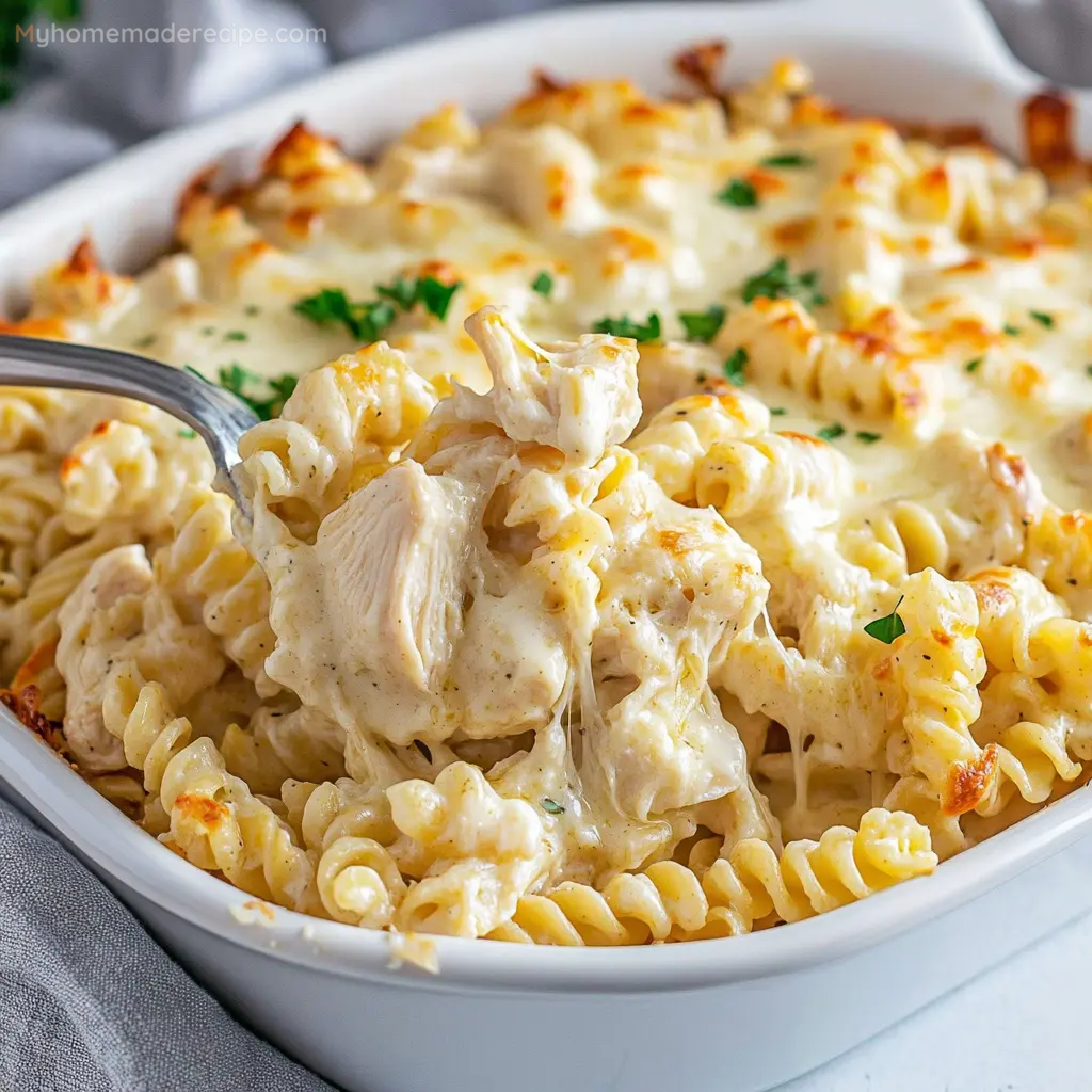 Garlic Parmesan Chicken Pasta Bake