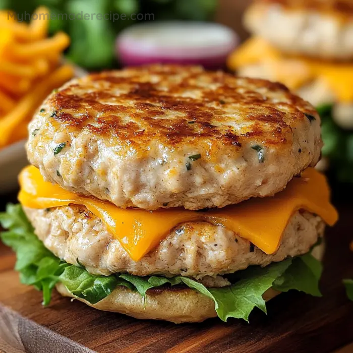 Cheddar Ranch Chicken Burgers