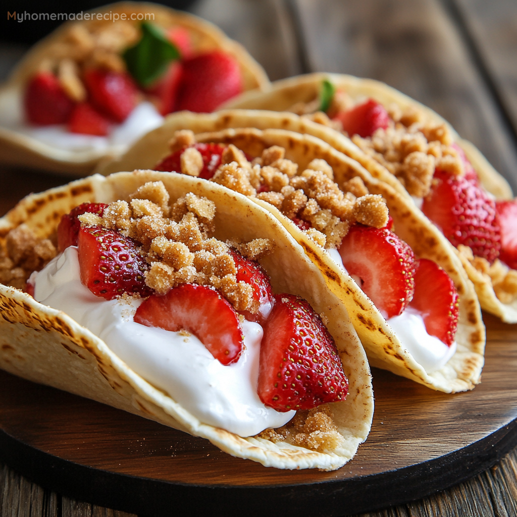 Strawberry Crunch Cheesecake Tacos