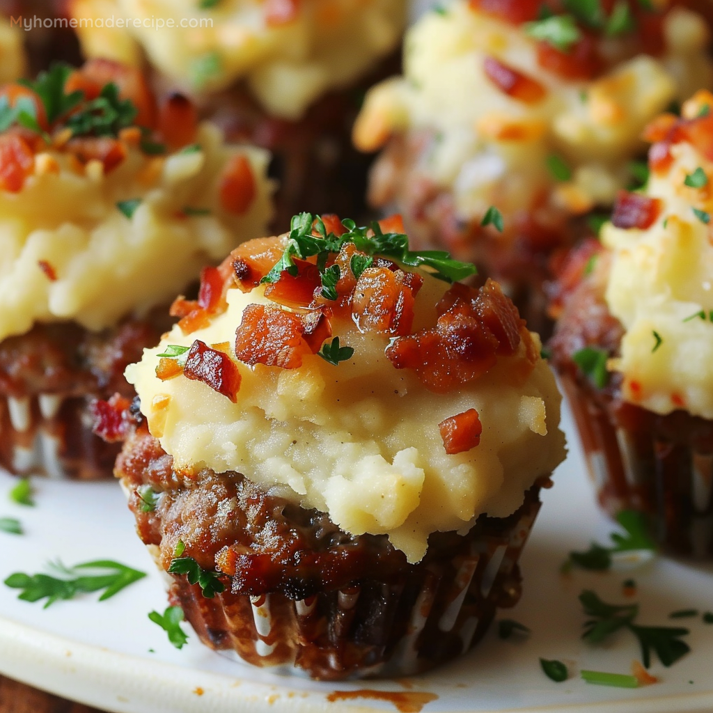 Mini Meatloaf Muffins with Mashed Potato Frosting