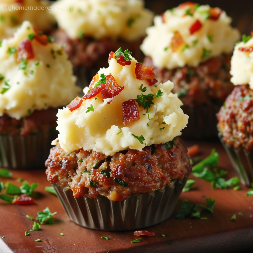 Mini Meatloaf Muffins with Mashed Potato Frosting