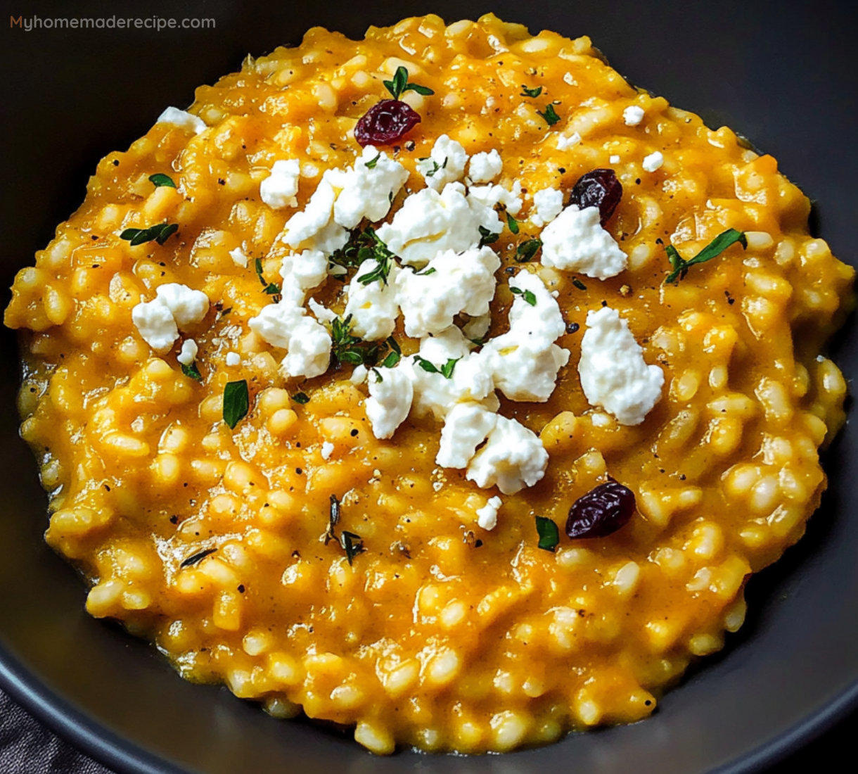 Pumpkin Risotto with Goat Cheese