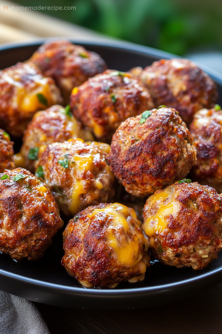 Grilled Jalapeño Cheddar Meatballs