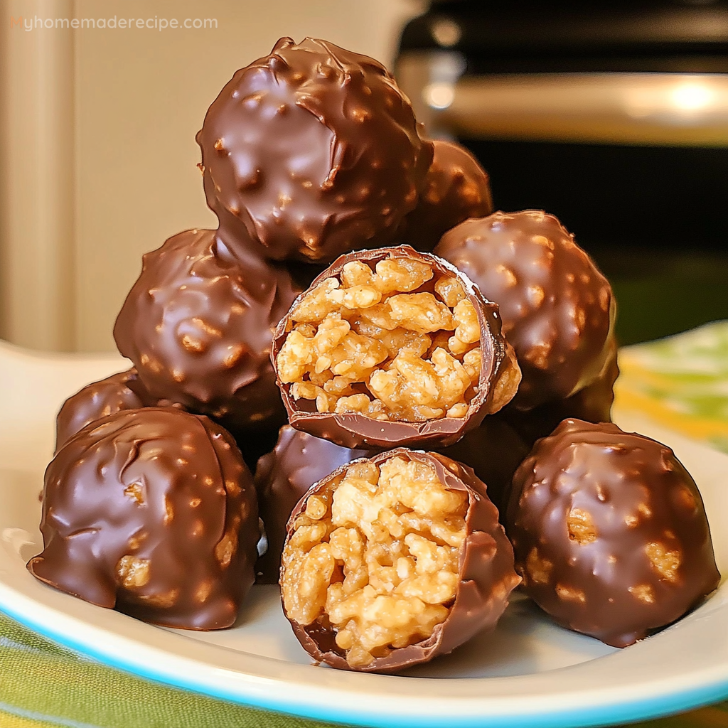 Peanut Butter Balls With Rice Krispies