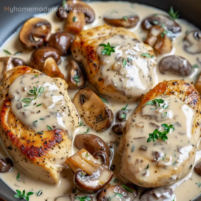 Chicken and Mushrooms in Creamy Sauce