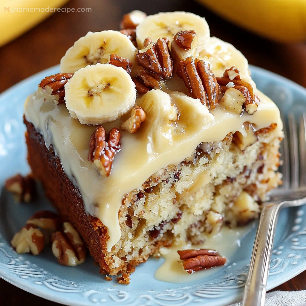 Luscious Banana Pecan Cake