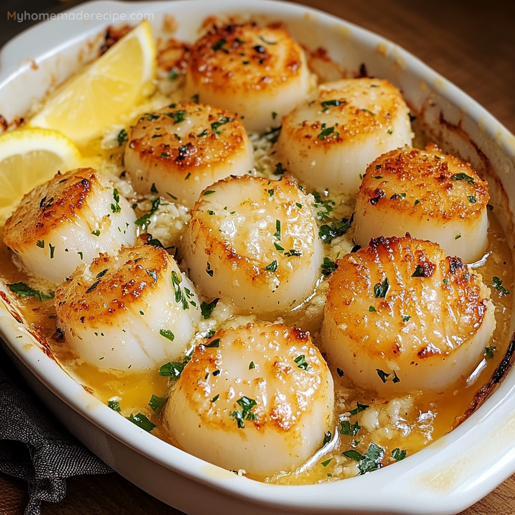 Garlic Butter Baked Scallops