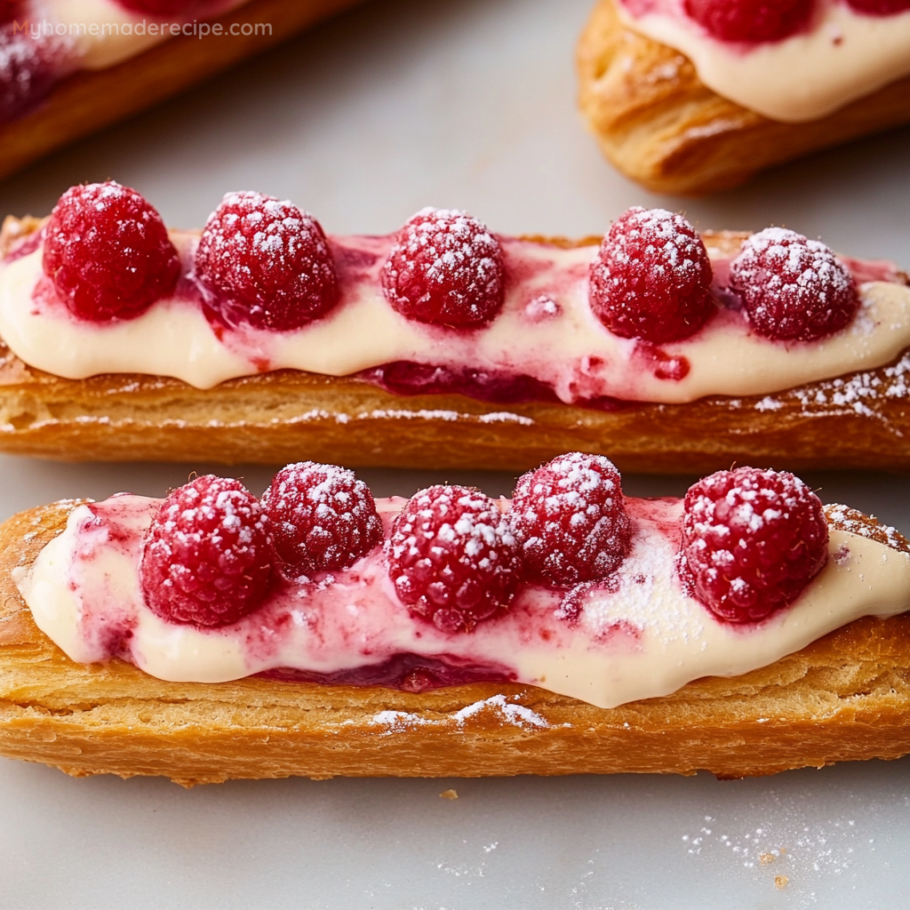 Raspberry And Cream Éclairs